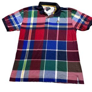 VINTAGE CHAPS RALPH LAUREN Men’s Multicolor Plaid Short Sleeve Polo Shirt Size X